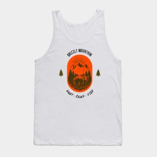 Grizzly Mountain Hunt Camp Fish - Red Tank Top